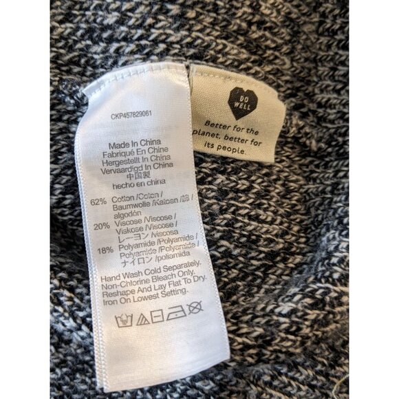 Madewell Womens Large Knit Sweater Top Gray Marled Cowl Neck Split Back Cozy - Picture 7 of 8
